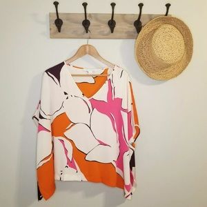DVF Adria Silk V Neck Blouse